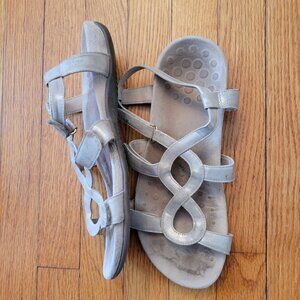 Vionic‎ 11 Metallic Gold Leather Slingbacks Comfort Orthaheel JODIE Open Toe